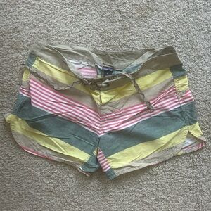 Patagonia Women's Striped Athletic Shorts - Pink, Yellow, Green